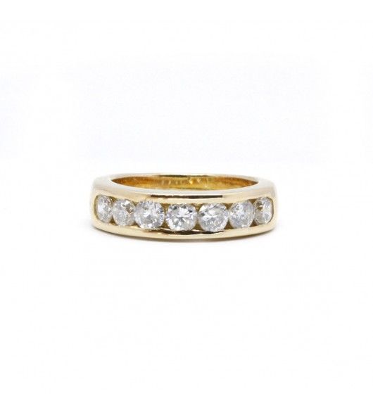 Bague Alliance en or jaune et diamants - Castafiore