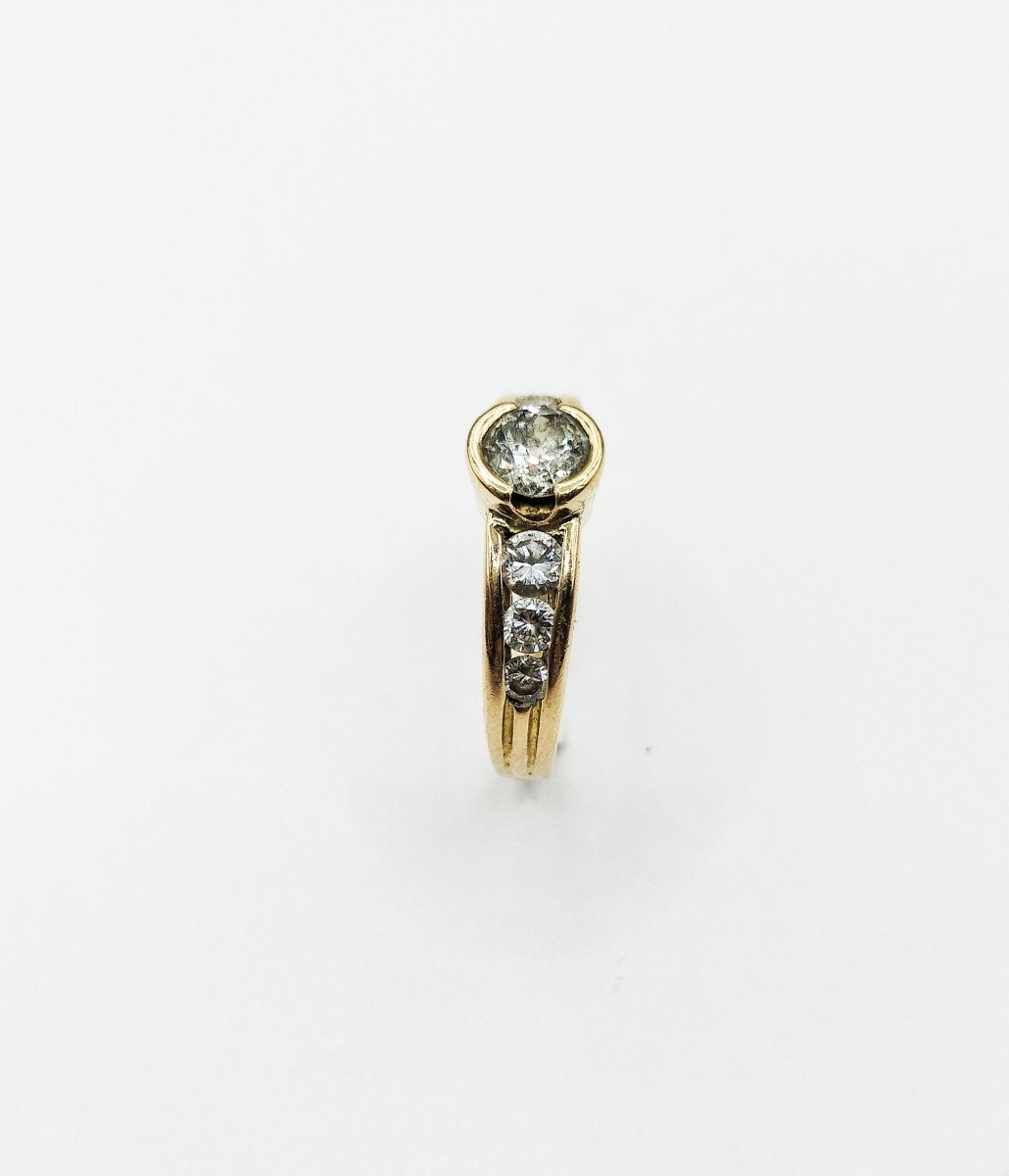 Bague Alliance en or jaune et diamants - Castafiore