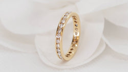 Bague Alliance en or jaune et diamants - Castafiore