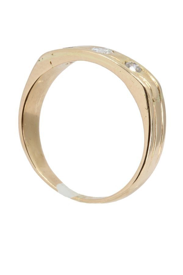 Bague Alliance En Or Jaune Et En Diamants - Castafiore