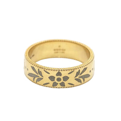 Bague Alliance GUCCI "Icon Blossom" en or jaune et émail. - Castafiore