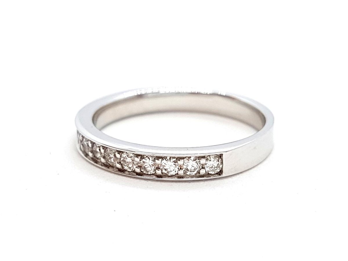 Bague Alliance Or blanc Diamant - Castafiore