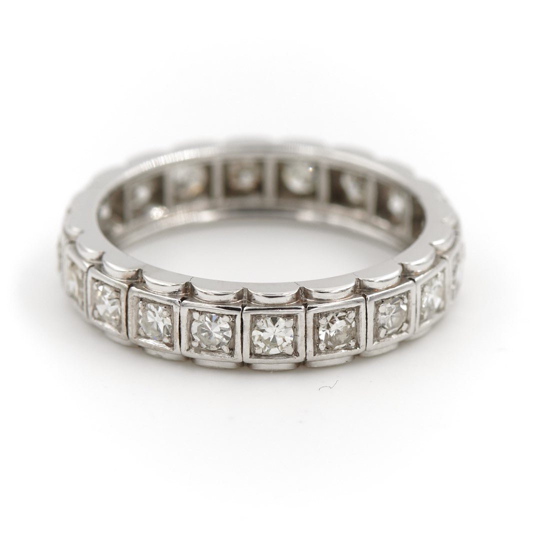 Bague Alliance Or blanc Diamant - Castafiore