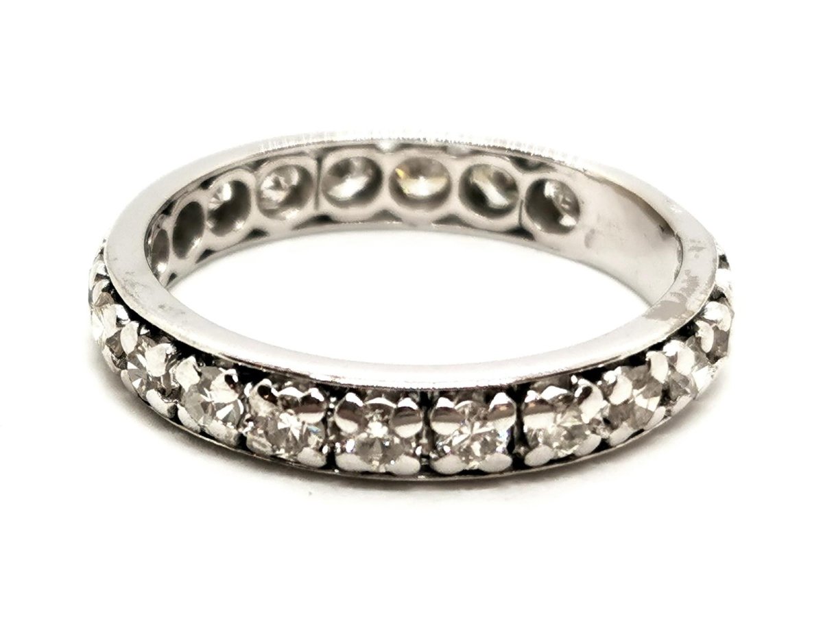 Bague Alliance Or blanc Diamant - Castafiore
