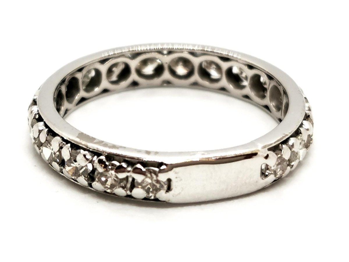 Bague Alliance Or blanc Diamant - Castafiore