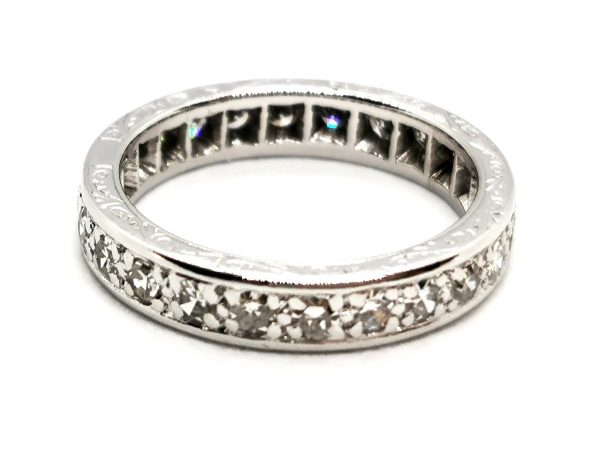 Bague Alliance Or blanc Diamant - Castafiore