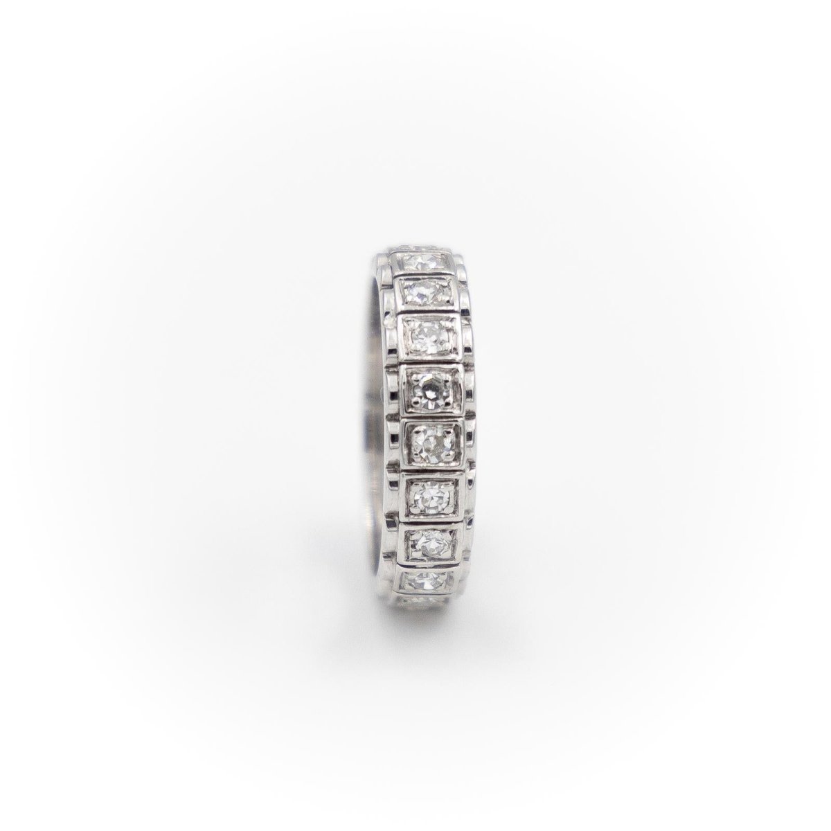 Bague Alliance Or blanc Diamant - Castafiore