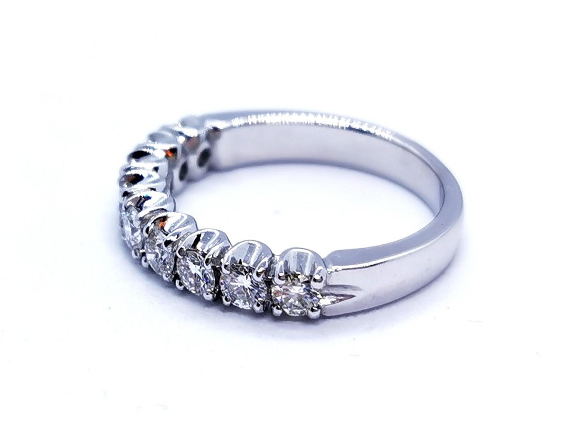 Bague Alliance Or blanc Diamant - Castafiore