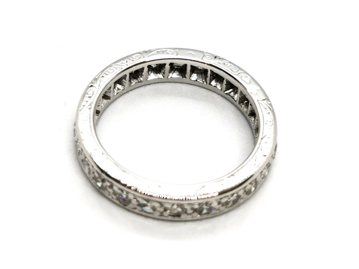 Bague Alliance Or blanc Diamant - Castafiore
