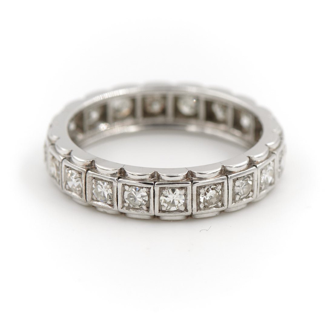 Bague Alliance Or blanc Diamant - Castafiore