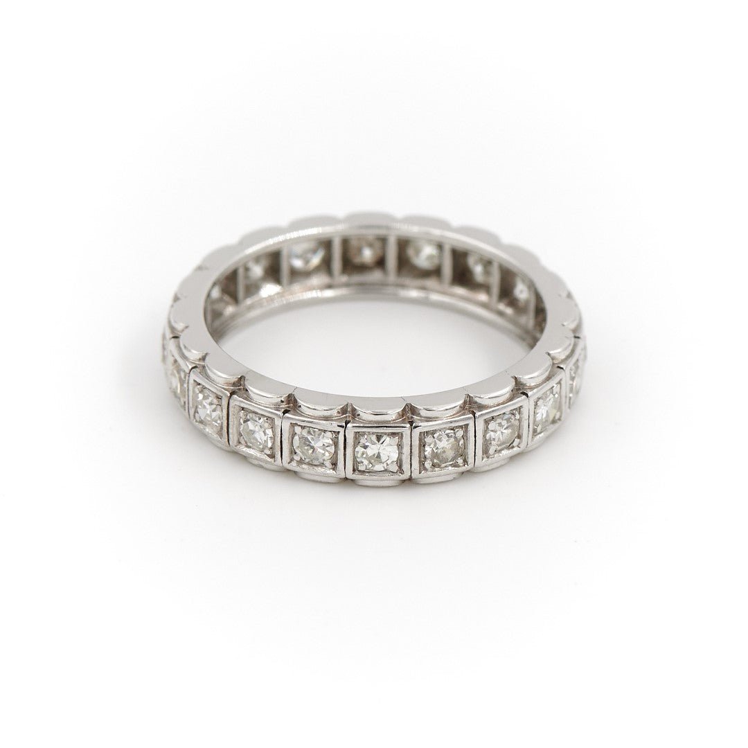 Bague Alliance Or blanc Diamant - Castafiore