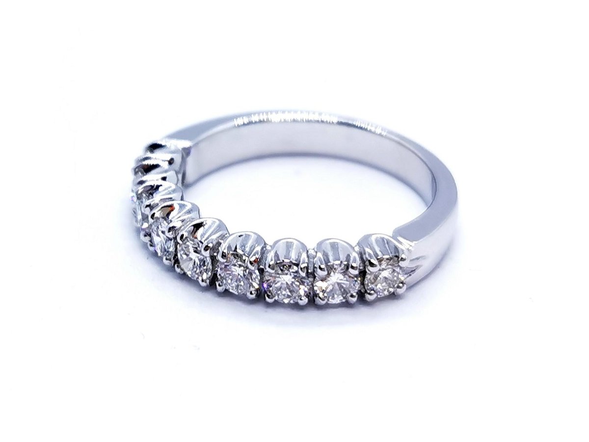 Bague Alliance Or blanc Diamant - Castafiore