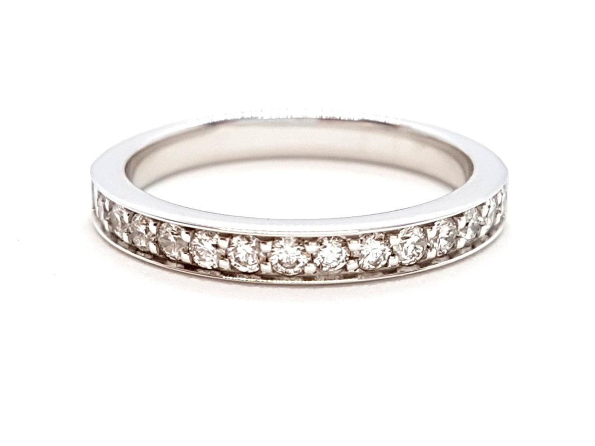 Bague Alliance Or blanc Diamant - Castafiore