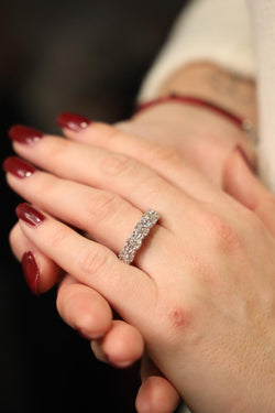 Bague Alliance Or blanc Diamant - Castafiore