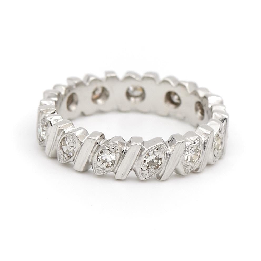 Bague Alliance Or blanc Diamant - Castafiore