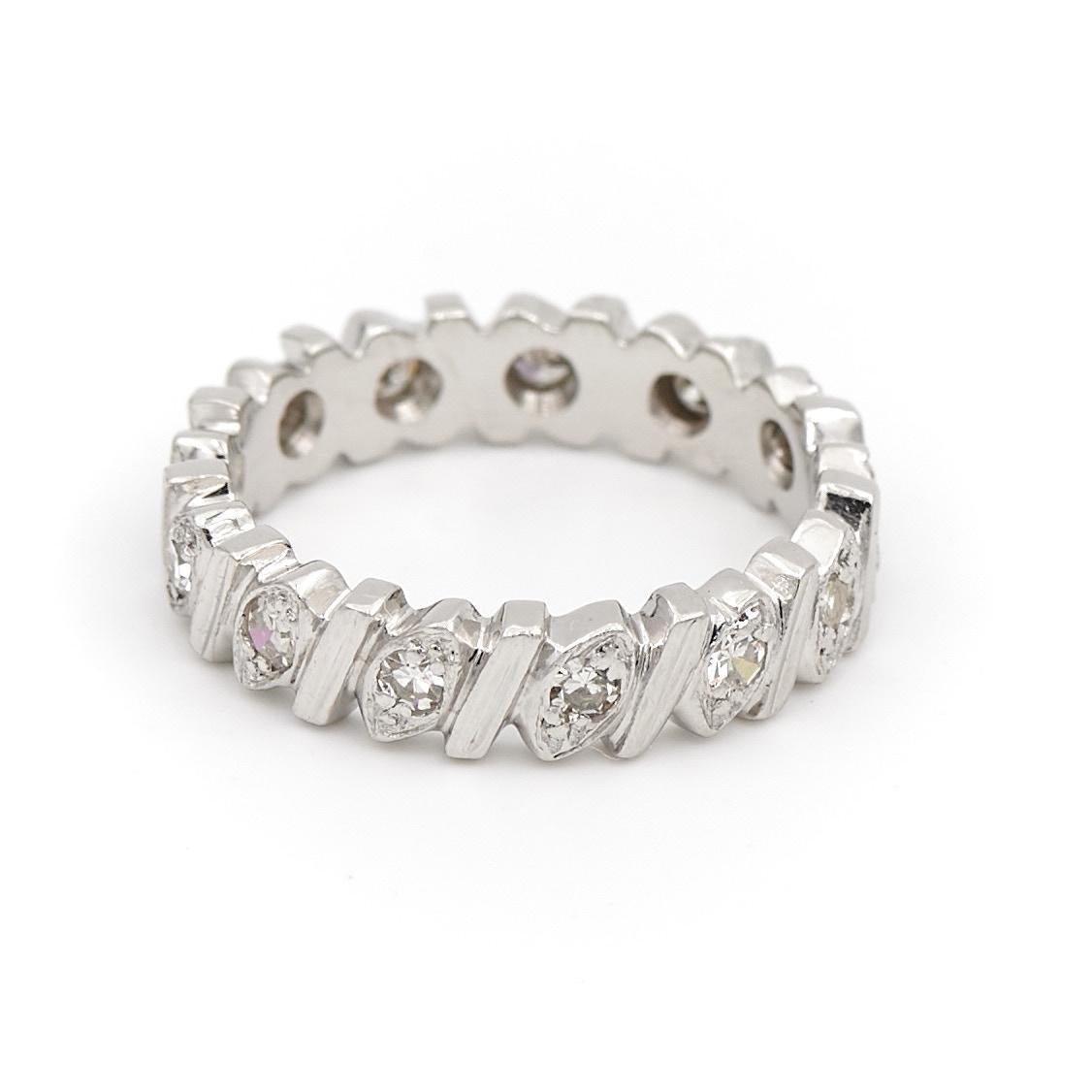 Bague Alliance Or blanc Diamant - Castafiore