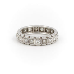 Bague Alliance Or blanc Diamant - Castafiore
