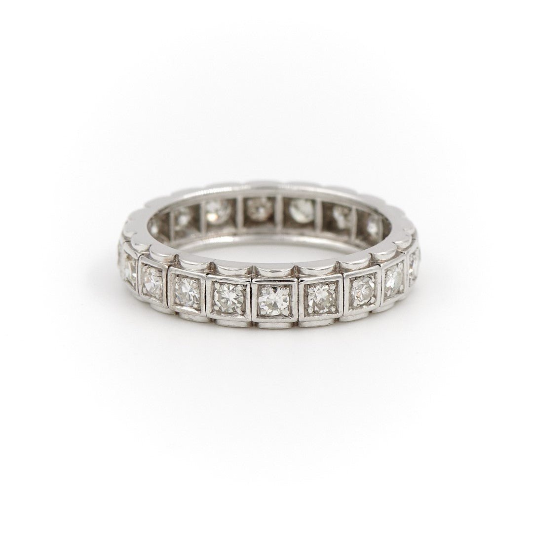 Bague Alliance Or blanc Diamant - Castafiore
