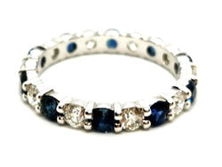 Bague Alliance Or blanc Saphir - Castafiore