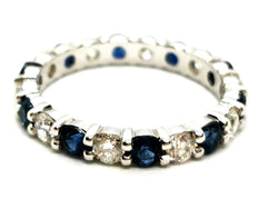 Bague Alliance Or blanc Saphir - Castafiore