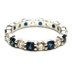 Bague Alliance Or blanc Saphir - Castafiore