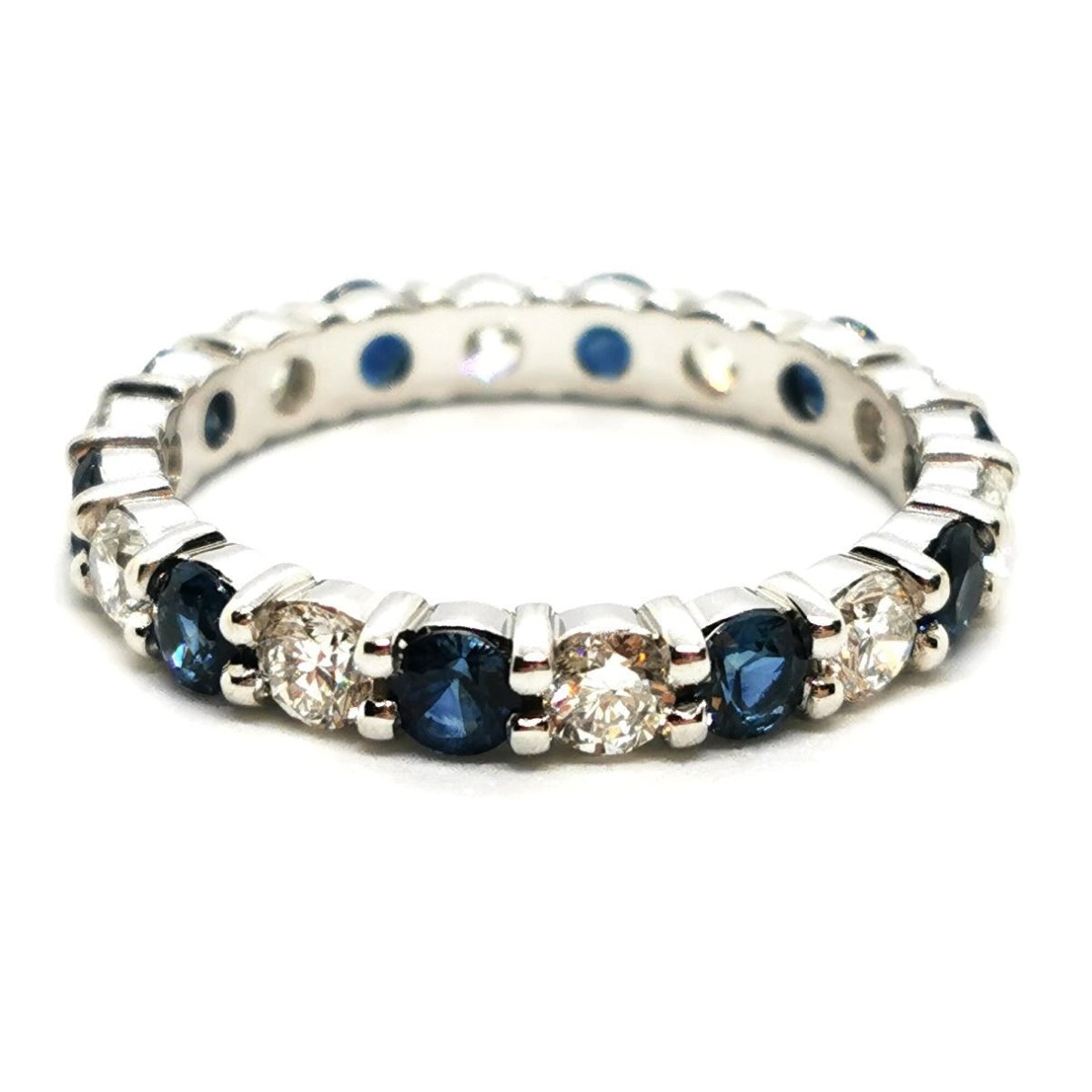 Bague Alliance Or blanc Saphir - Castafiore