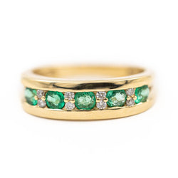 Bague Alliance Or jaune Emeraude - Castafiore