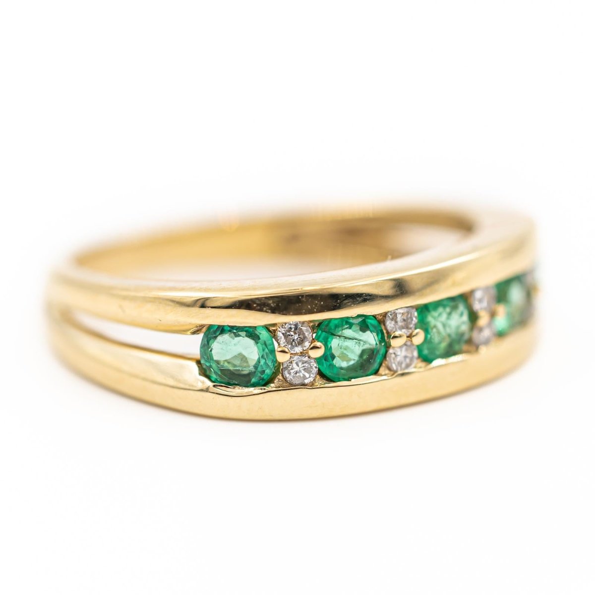 Bague Alliance Or jaune Emeraude - Castafiore