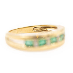 Bague Alliance Or jaune Emeraude - Castafiore