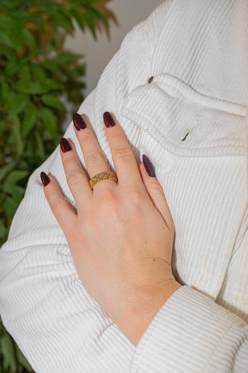 Bague Alliance or jaune et diamant - Castafiore