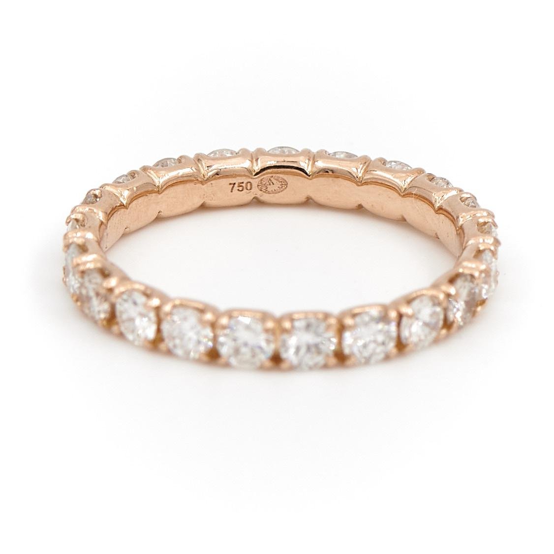 Bague Alliance Or rose Diamant - Castafiore