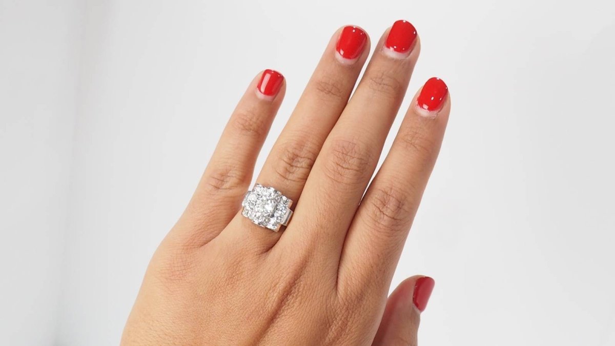 Bague ancienne en platine et diamants - Castafiore