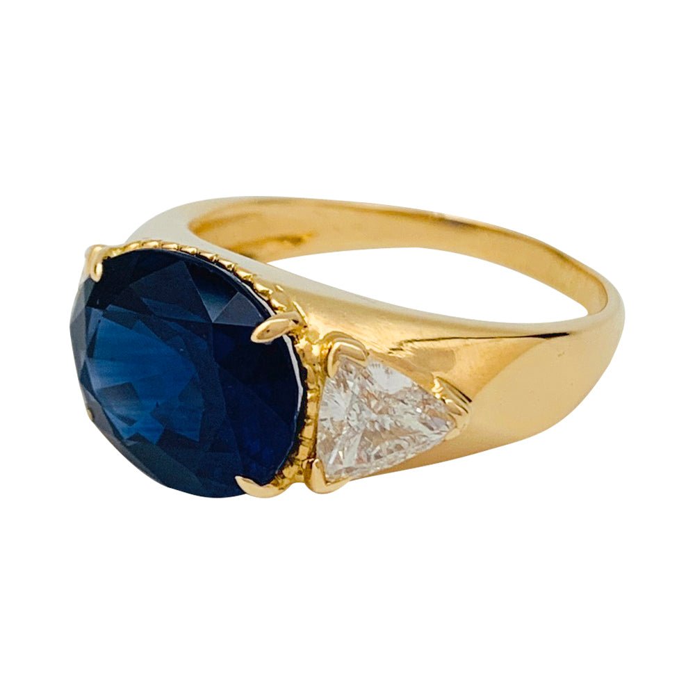 Bague A.Reza en or jaune saphir 6,71 carats et diamants - Castafiore