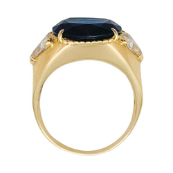 Bague A.Reza en or jaune saphir 6,71 carats et diamants - Castafiore