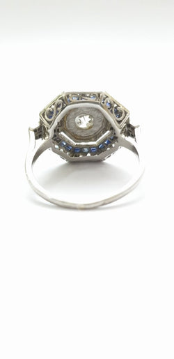 Bague art déco années 30 platine diamants - Castafiore