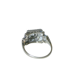 Bague Art Déco diamants et saphirs synthétiques - Castafiore