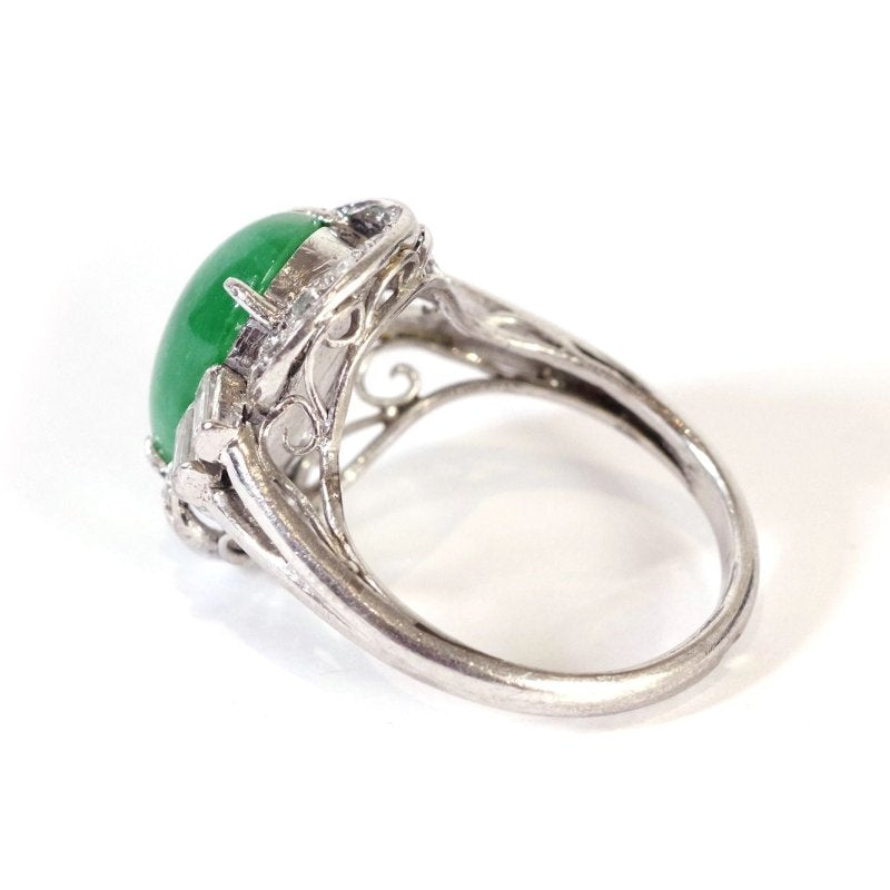Bague Art Deco jade diamants - Castafiore