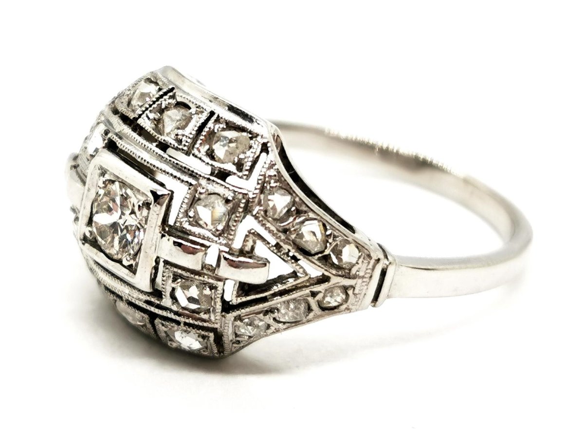 Bague Art déco Or blanc Diamant - Castafiore
