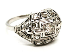 Bague Art déco Or blanc Diamant - Castafiore