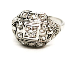 Bague Art déco Or blanc Diamant - Castafiore