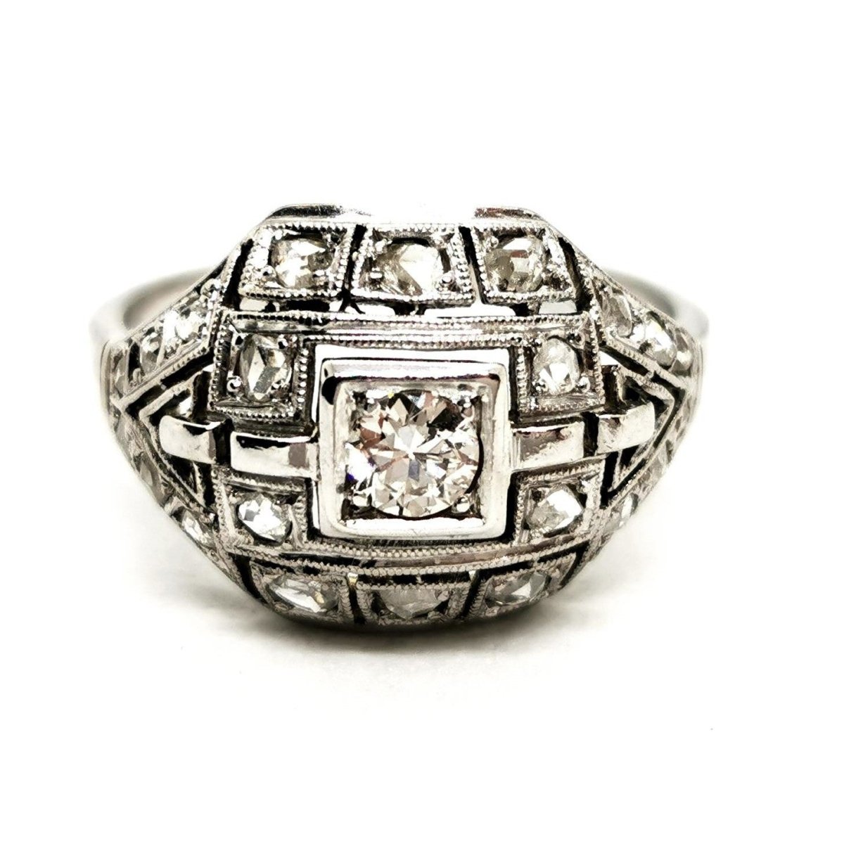 Bague Art déco Or blanc Diamant - Castafiore