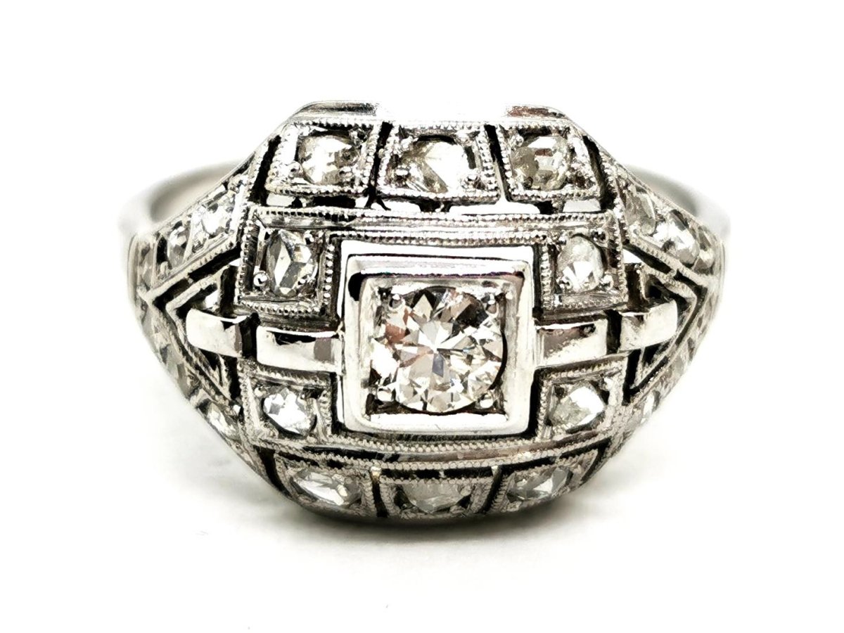 Bague Art déco Or blanc Diamant - Castafiore