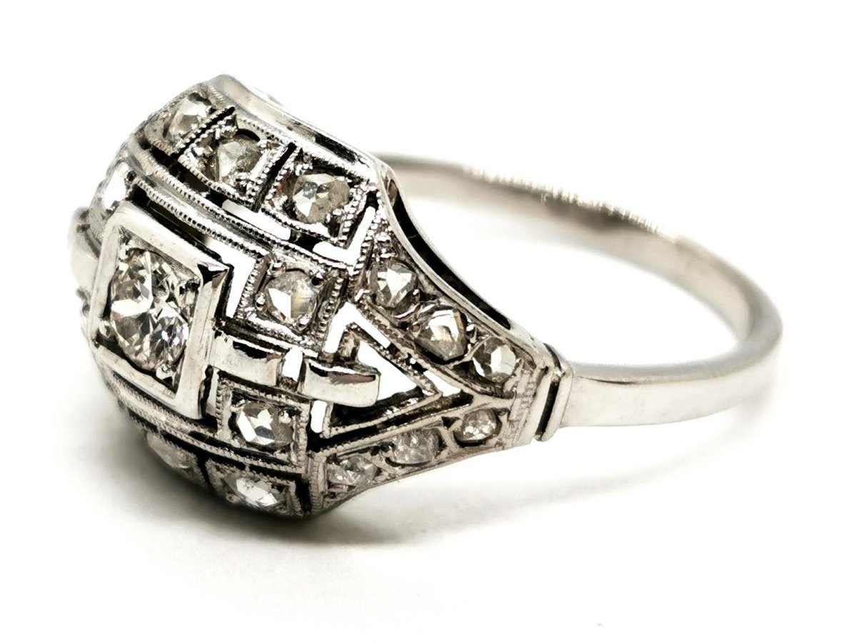 Bague Art déco Or blanc Diamant - Castafiore