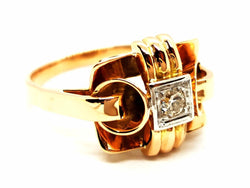 Bague Art déco Or jaune Diamant - Castafiore