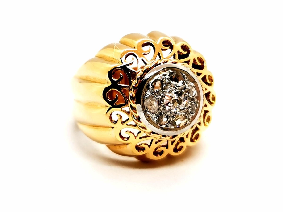 Bague Art déco Or jaune Diamant - Castafiore