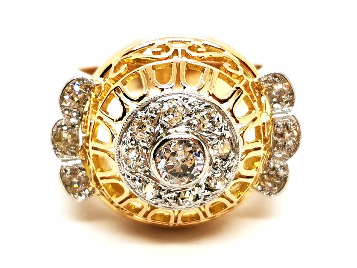 Bague Art déco Or jaune Diamant - Castafiore