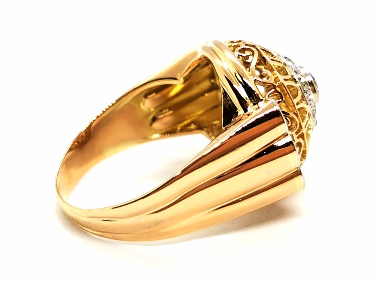 Bague Art déco Or jaune Diamant - Castafiore
