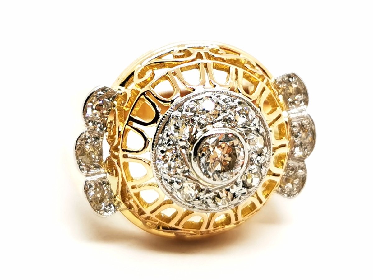 Bague Art déco Or jaune Diamant - Castafiore