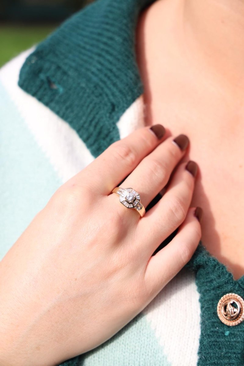 Bague Art déco Or jaune Diamant - Castafiore