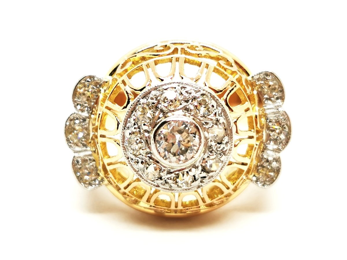 Bague Art déco Or jaune Diamant - Castafiore